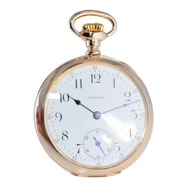 Waltham Yellow Gold Filled Art Nouveau Hunters Case Pocket Watch – 1905 — عکس ۴ از رکورد آرشیو WatchMuseum