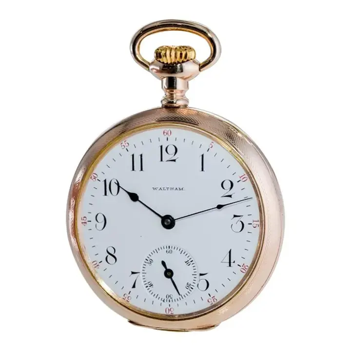 Waltham Yellow Gold Filled Art Nouveau Hunters Case Pocket Watch – 1905 — عکس ۵ از رکورد آرشیو WatchMuseum