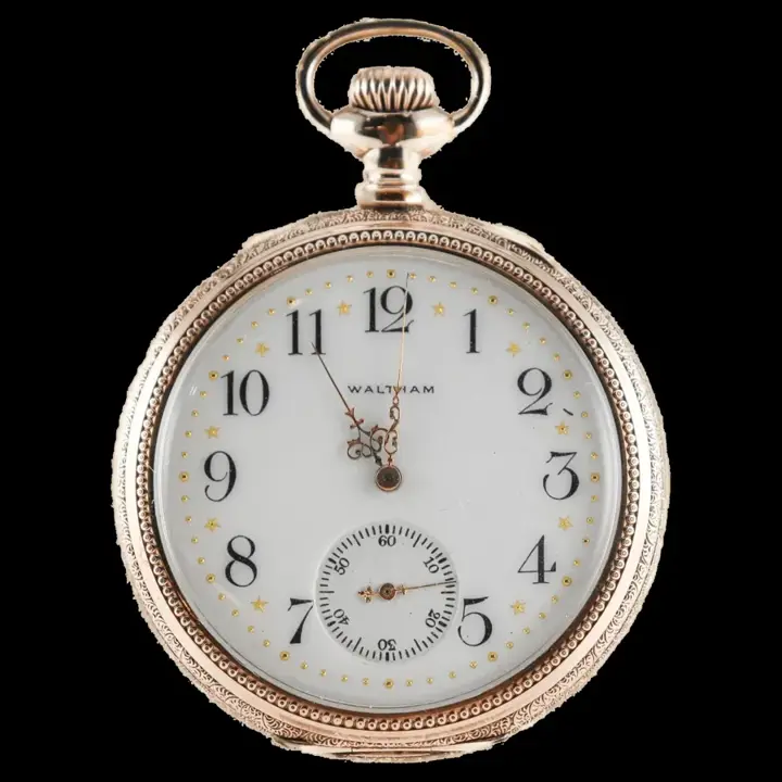 Waltham Yellow Gold Filled Pocket Watch with enamel Dial – 1897 — عکس ۱ از رکورد آرشیو WatchMuseum
