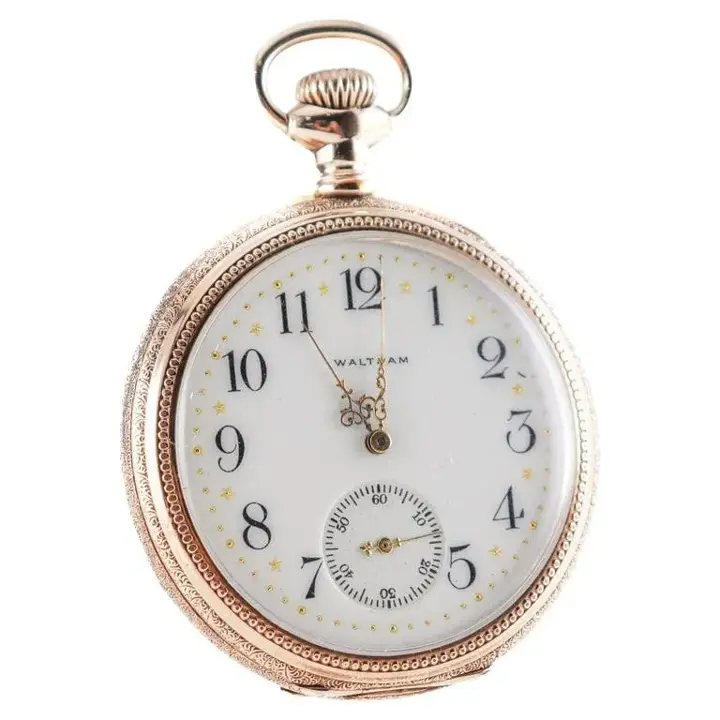 Waltham Yellow Gold Filled Pocket Watch with enamel Dial – 1897 — عکس ۲ از رکورد آرشیو WatchMuseum