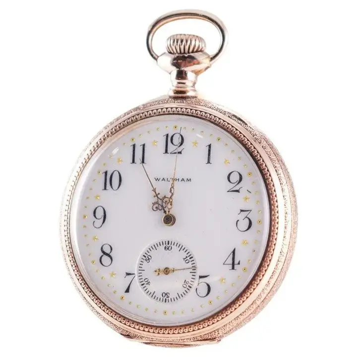Waltham Yellow Gold Filled Pocket Watch with enamel Dial – 1897 — عکس ۳ از رکورد آرشیو WatchMuseum